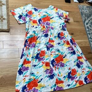 Handmade vintage plus painterly floral  Women's Skirt Set 1X